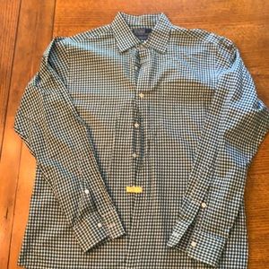 Polo green gingham/windowpane l/s shirt - L